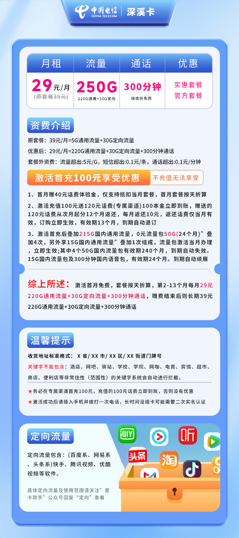 电信深溪卡【仅发广西】详情