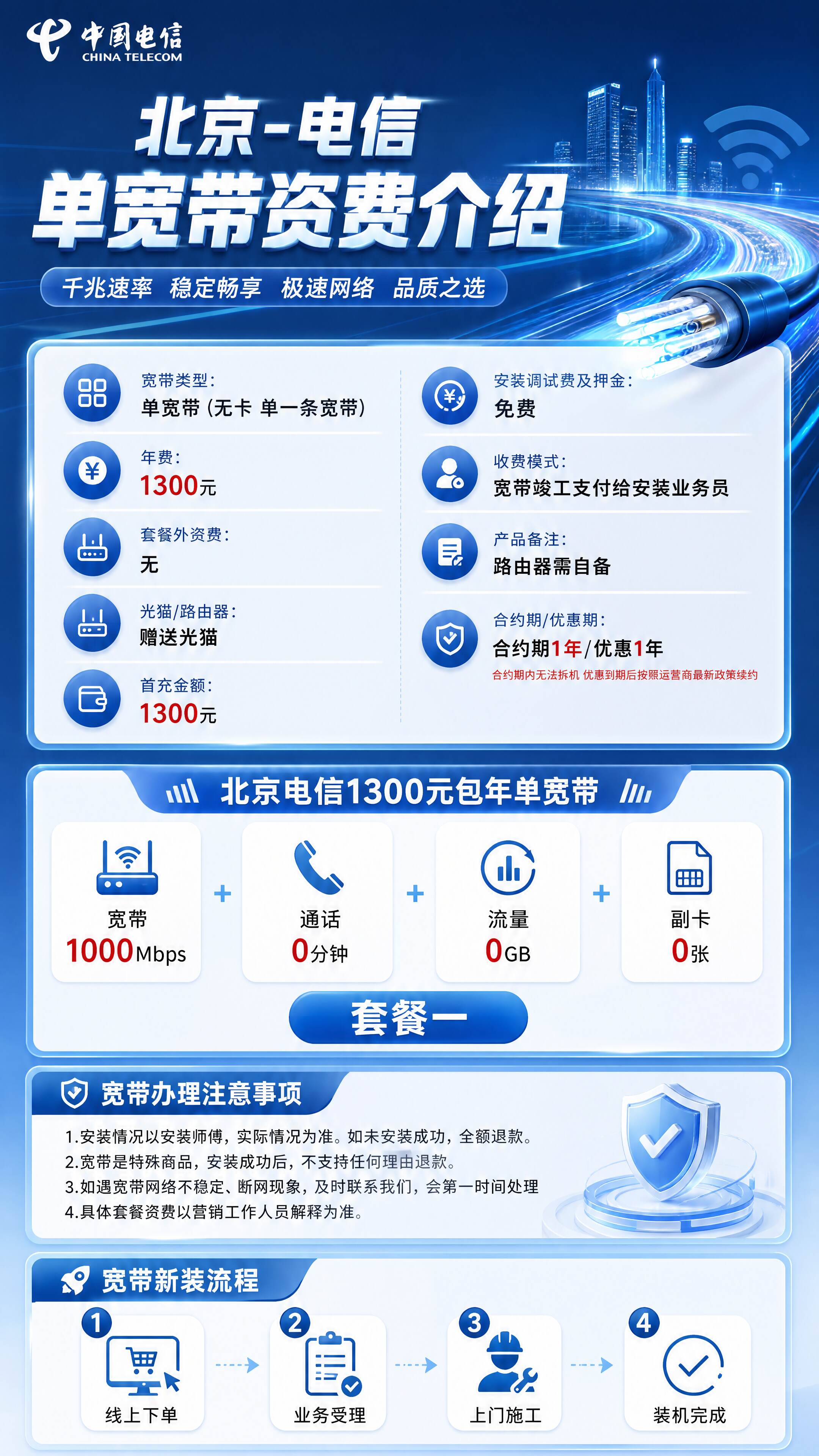北京电信单宽带详情