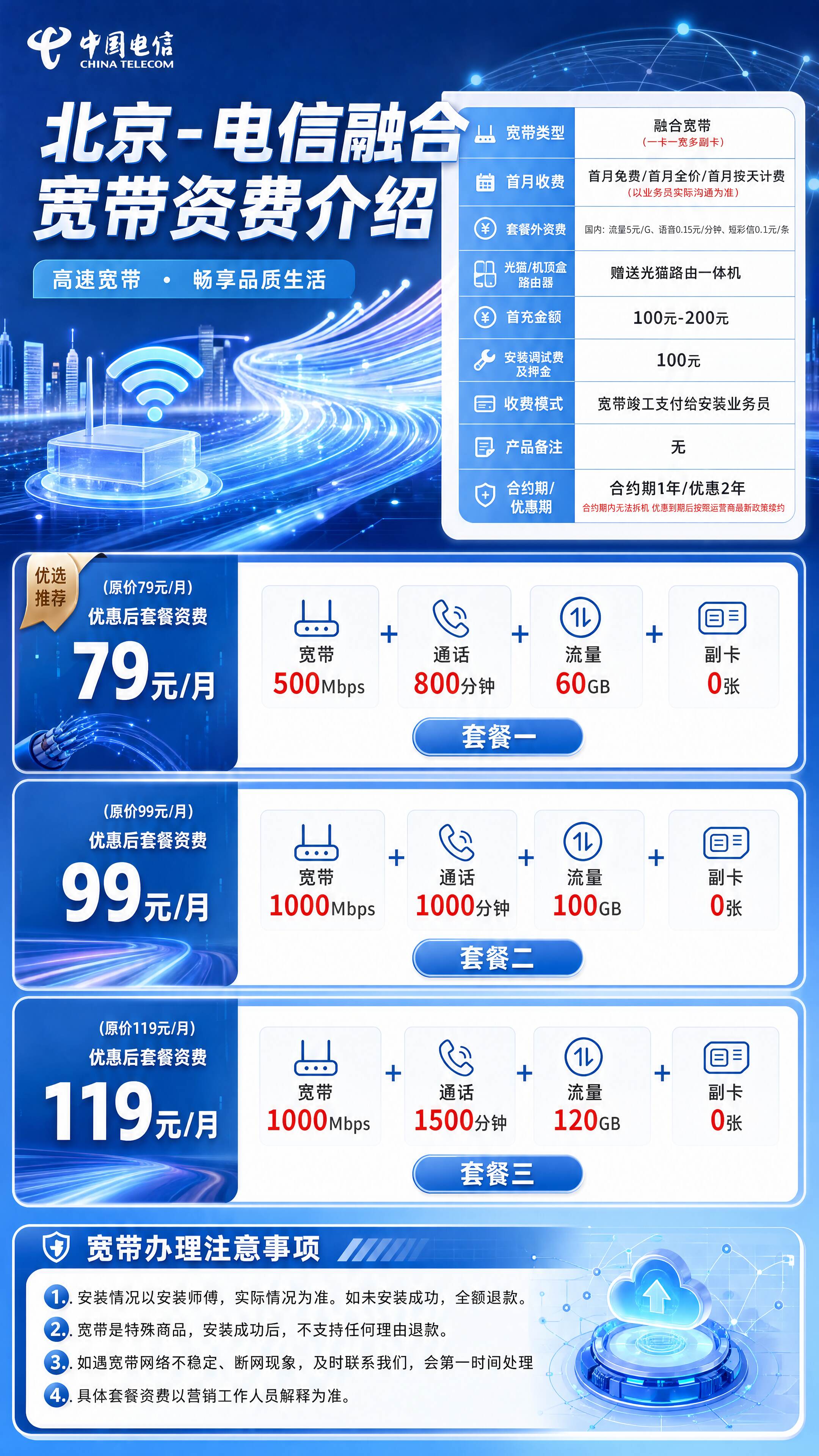 北京电信融合宽带详情