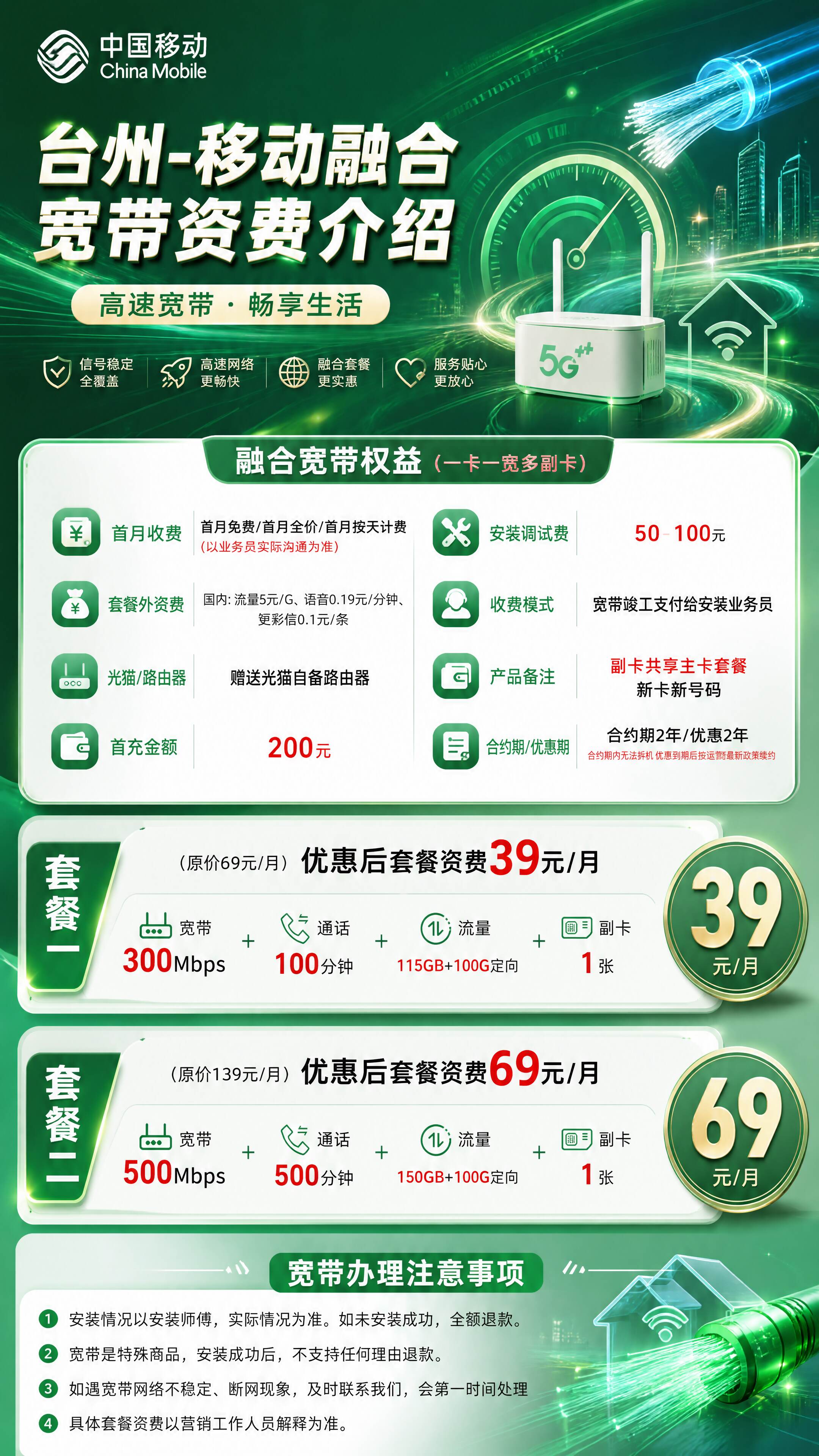 台州移动融合宽带详情
