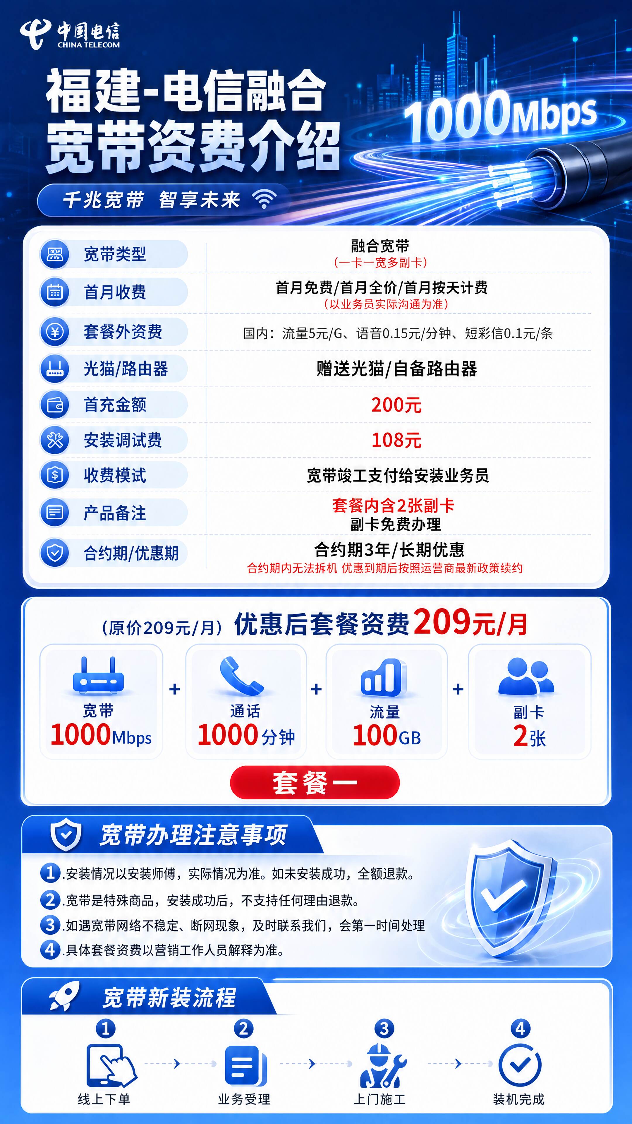 龙岩电信融合宽带详情