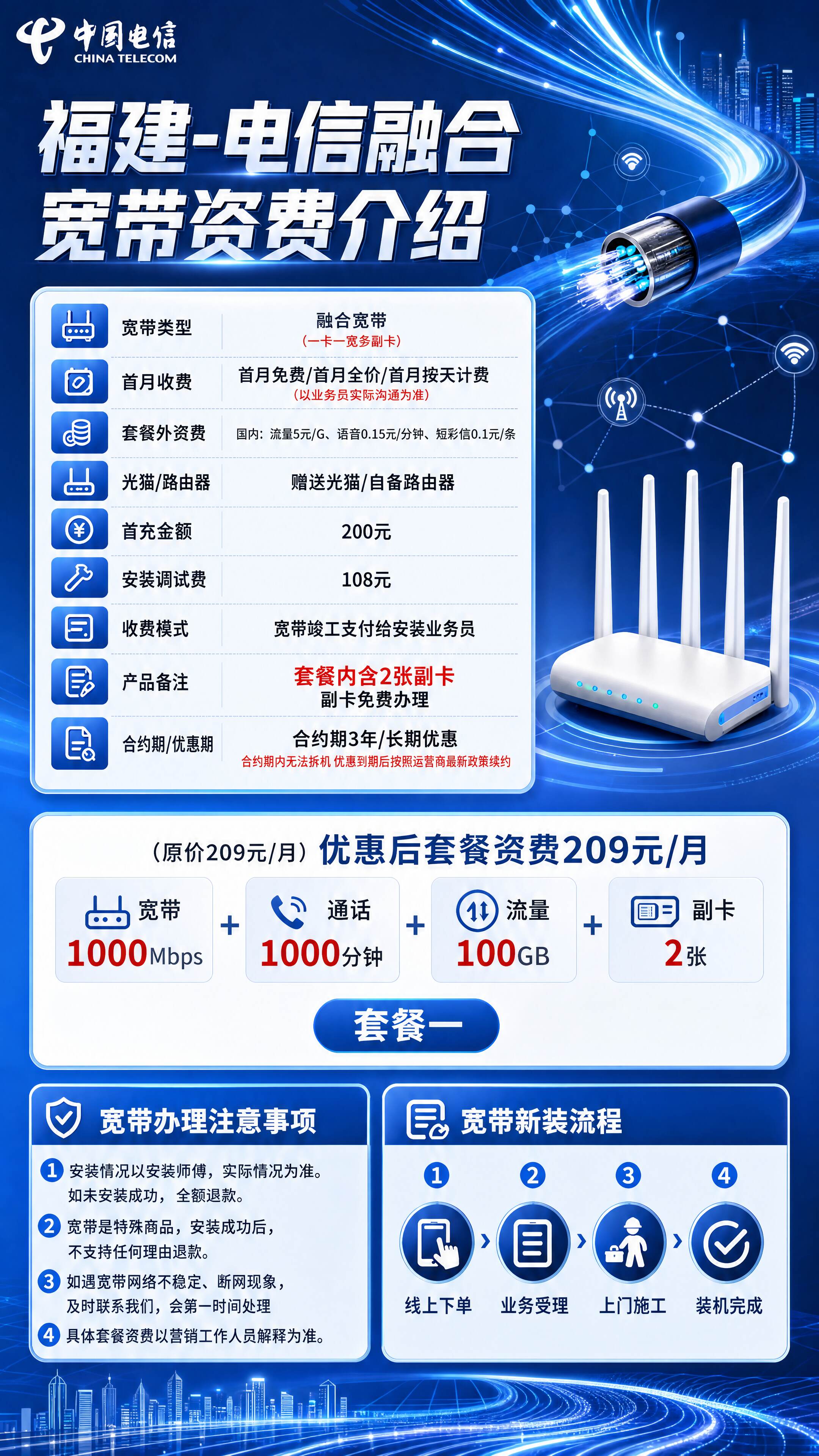 宁德电信融合宽带详情