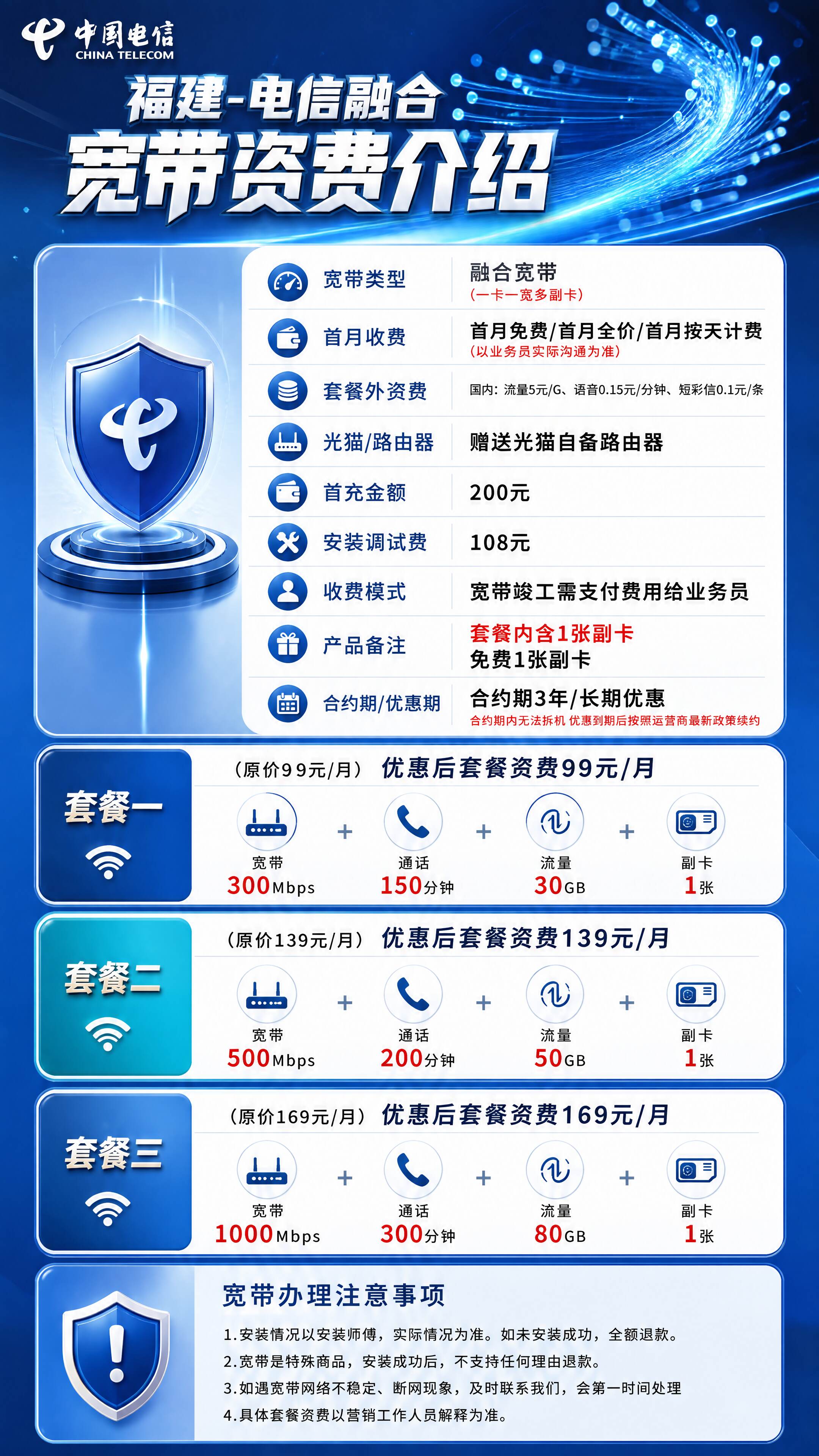 宁德电信融合宽带详情