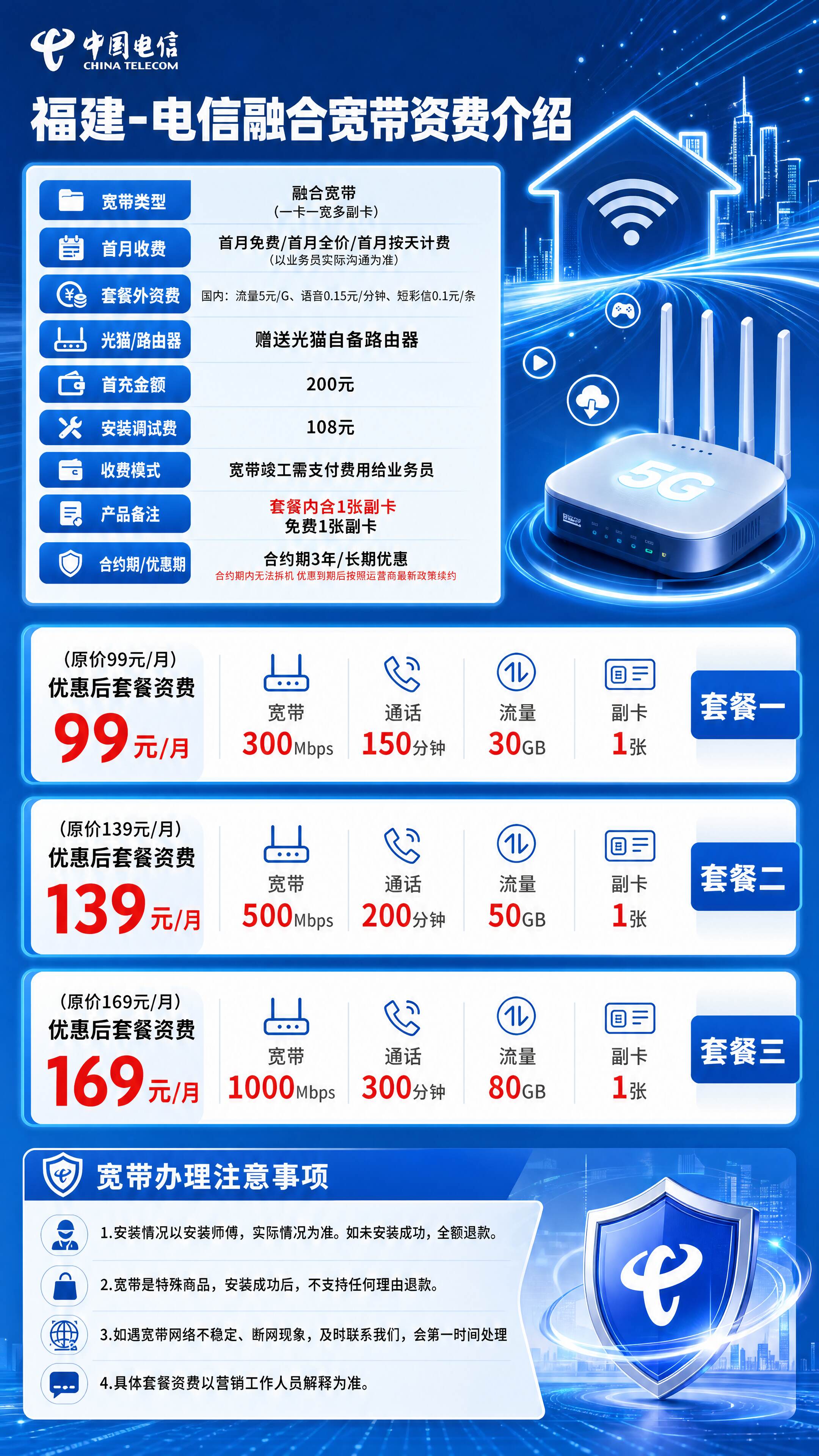 泉州电信融合宽带详情