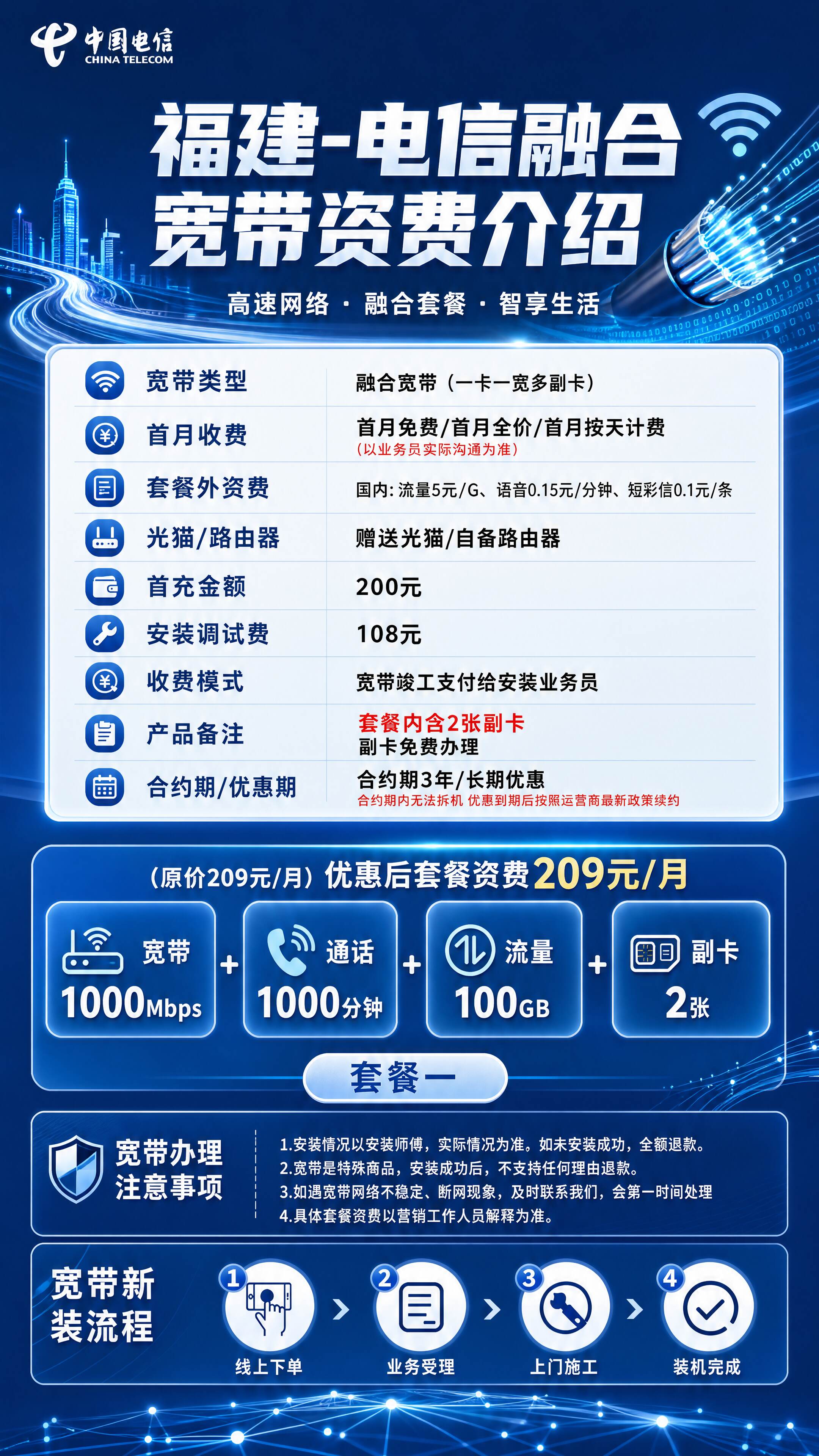 三明电信融合宽带详情