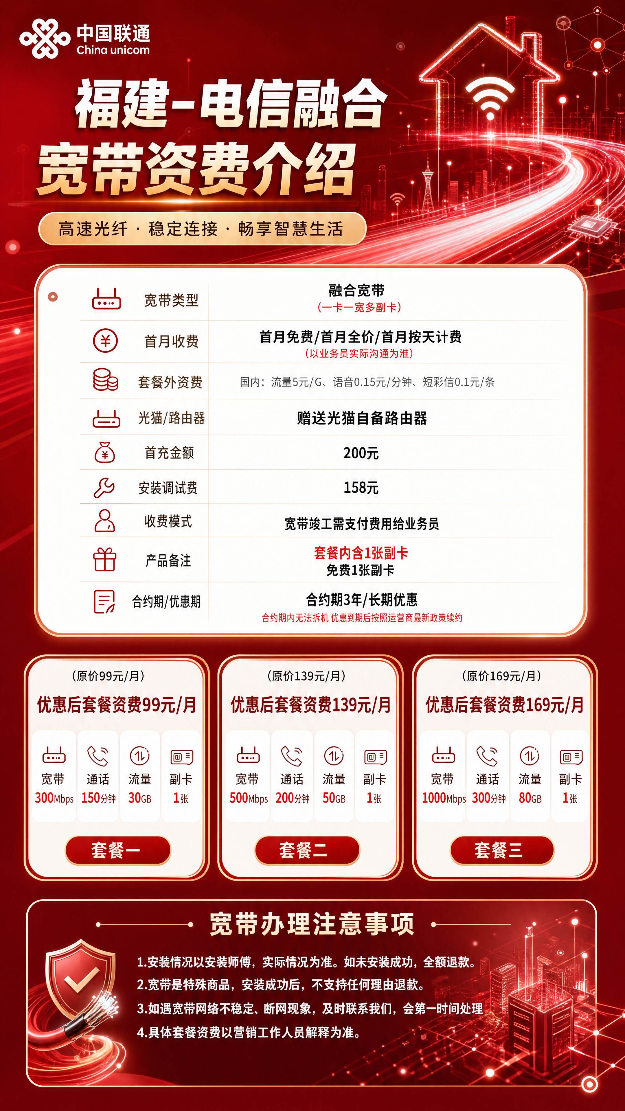 厦门电信融合宽带详情