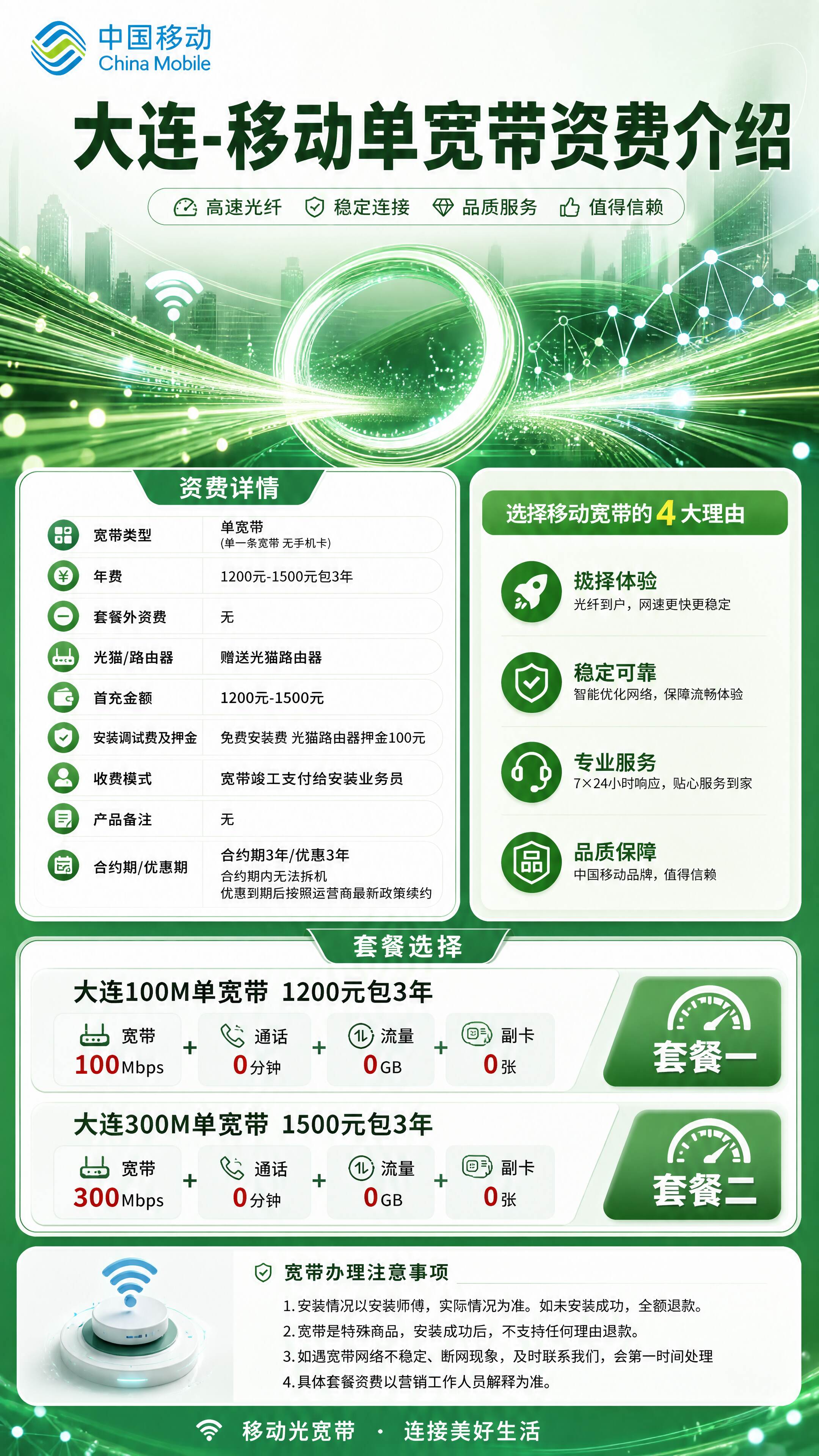 辽宁移动单宽带详情