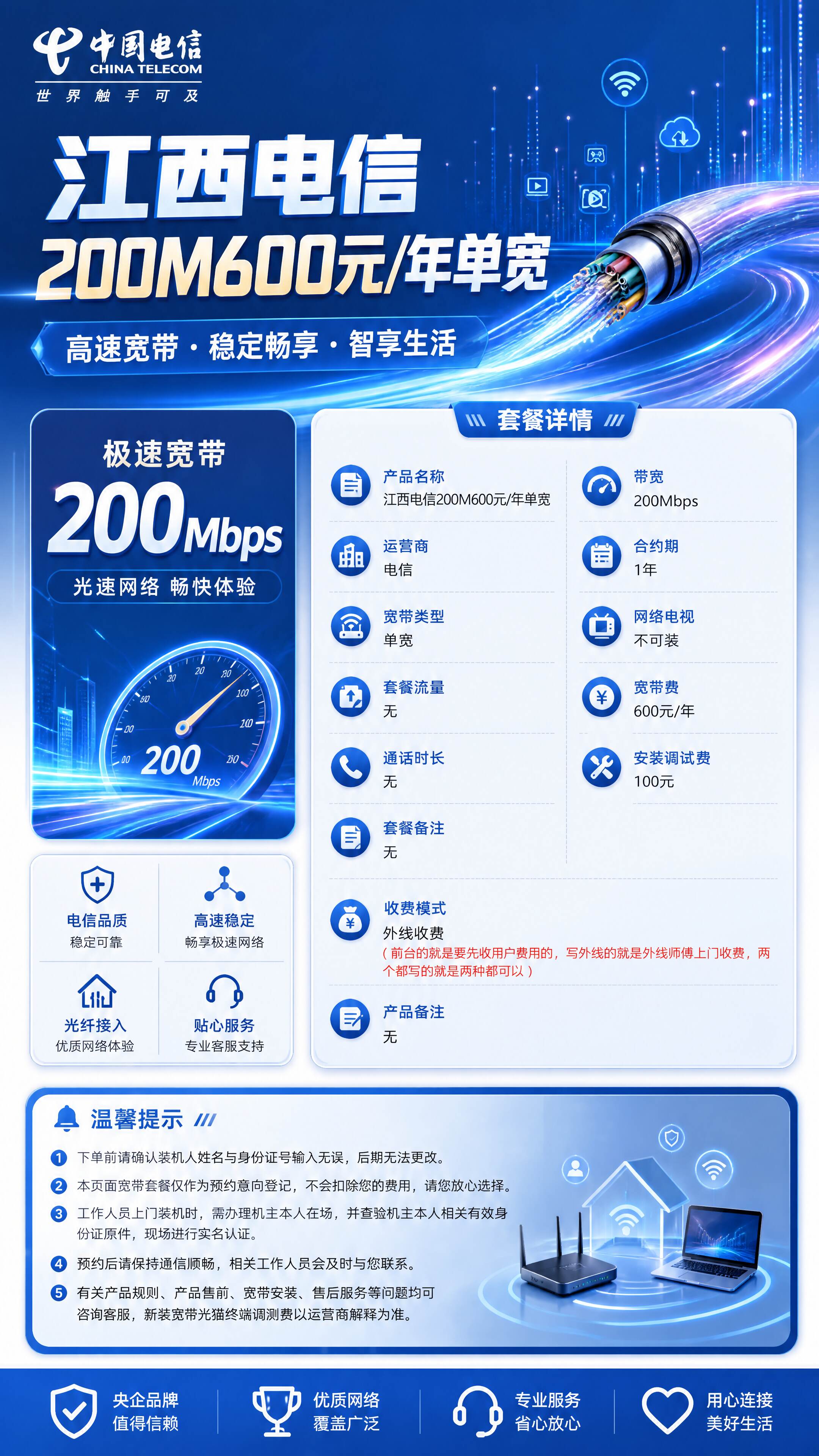 江西电信单宽带详情