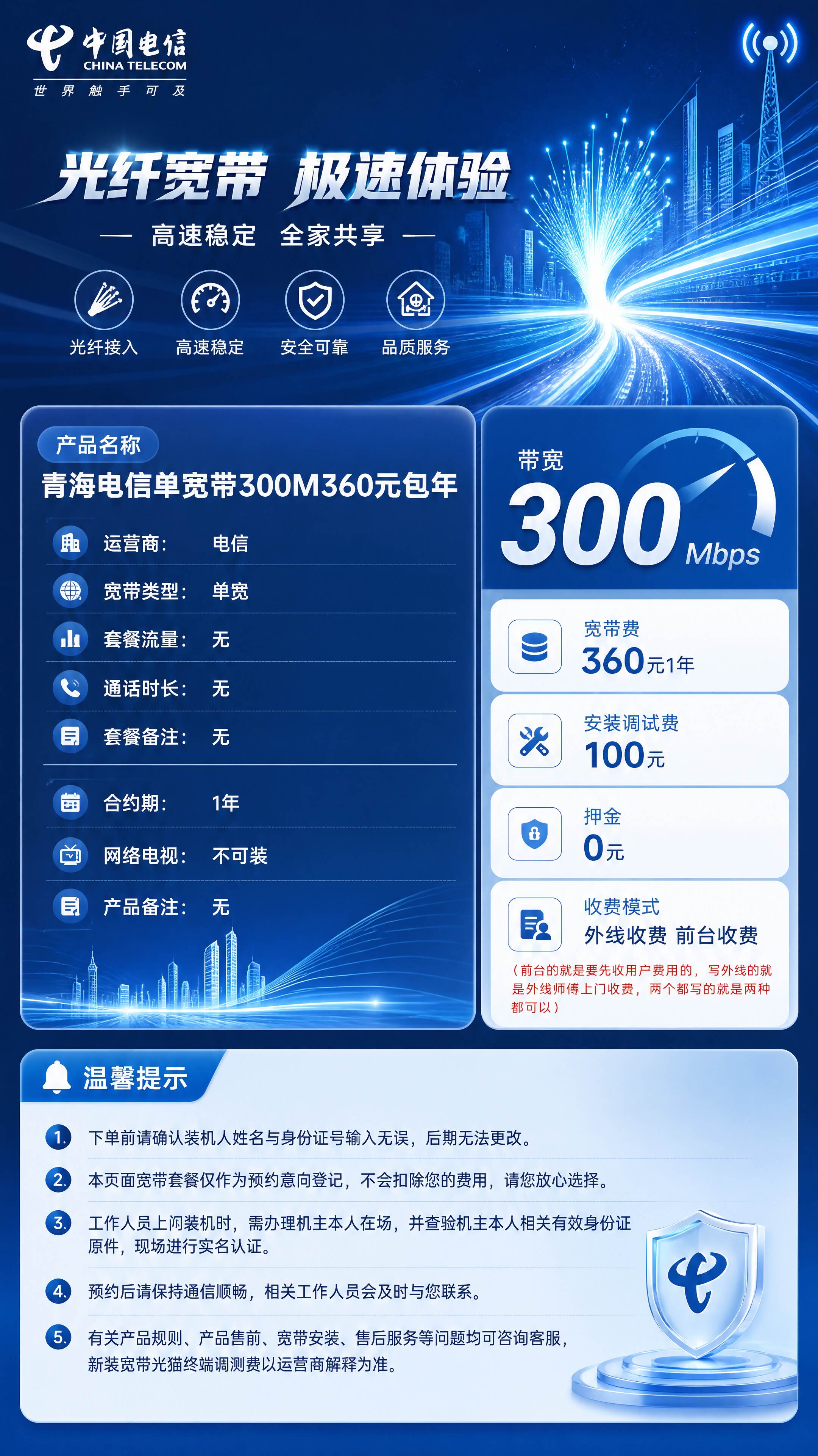 青海电信单宽带详情