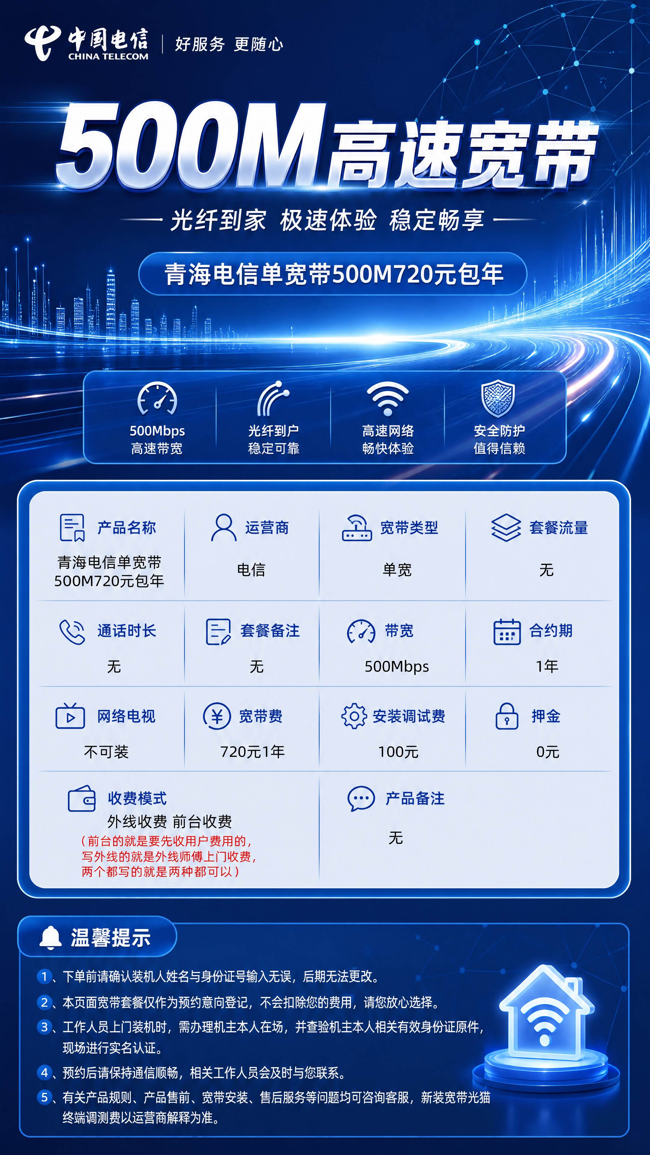 青海电信单宽带详情