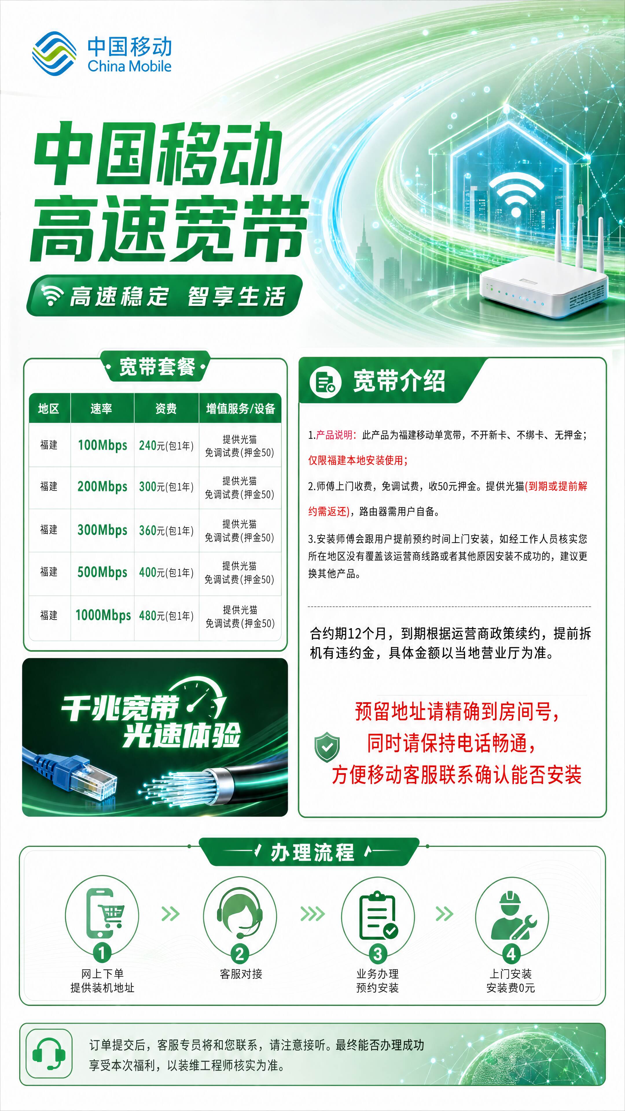 福建移动单宽带详情