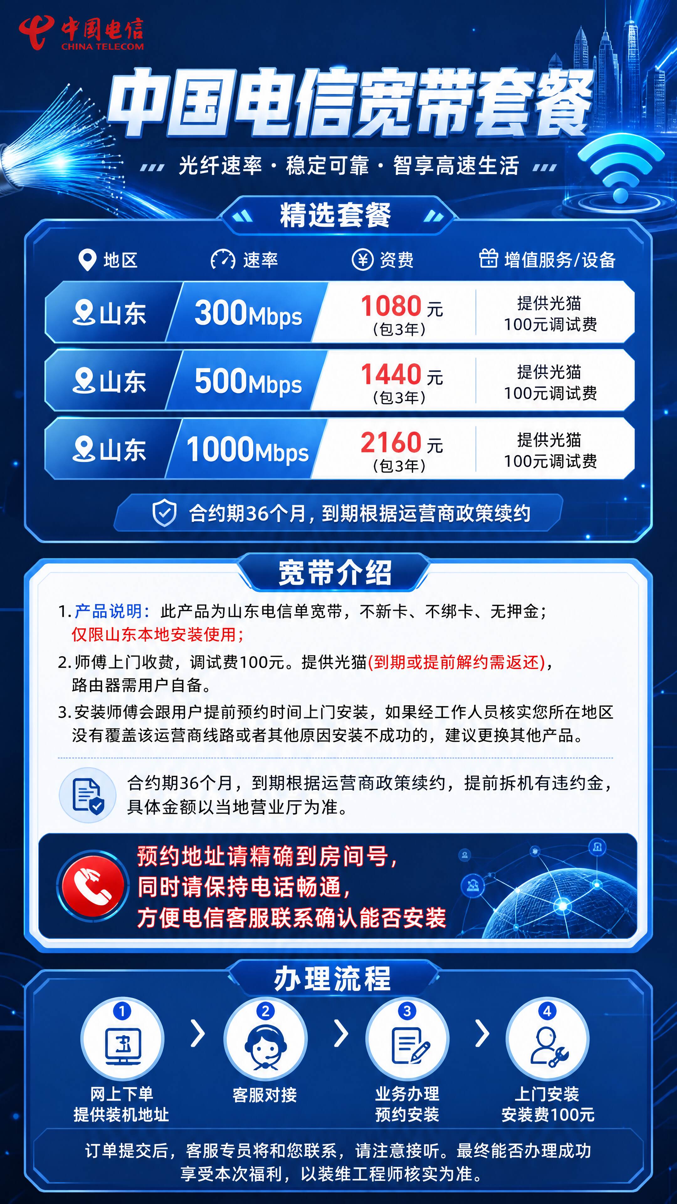 山东电信单宽带详情