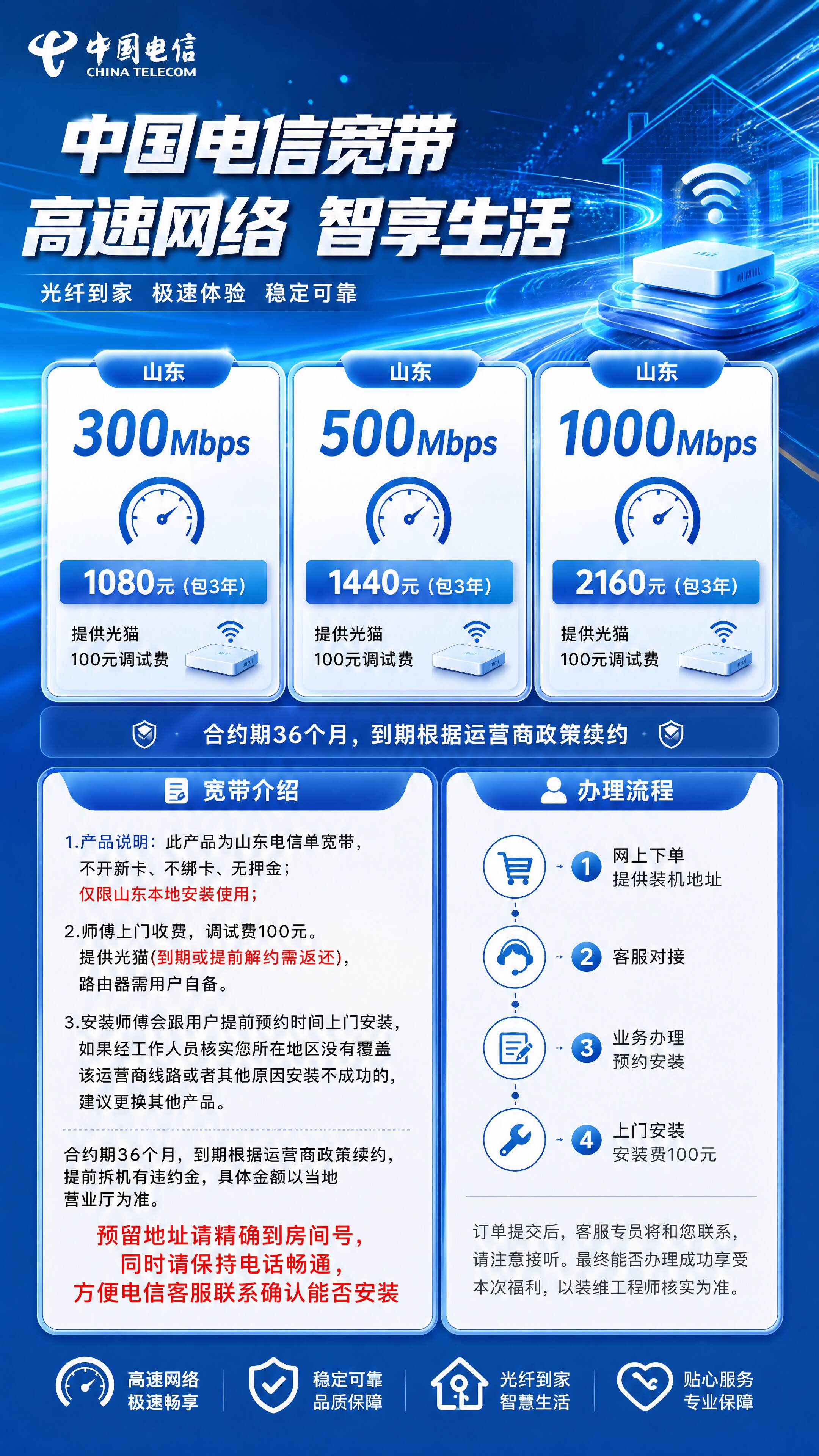 山东电信单宽带详情