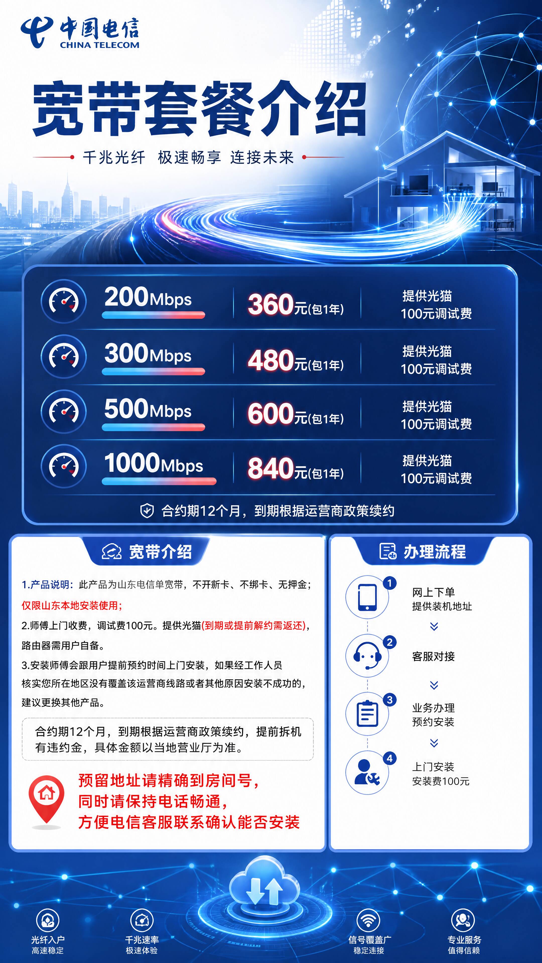 山东电信单宽带详情