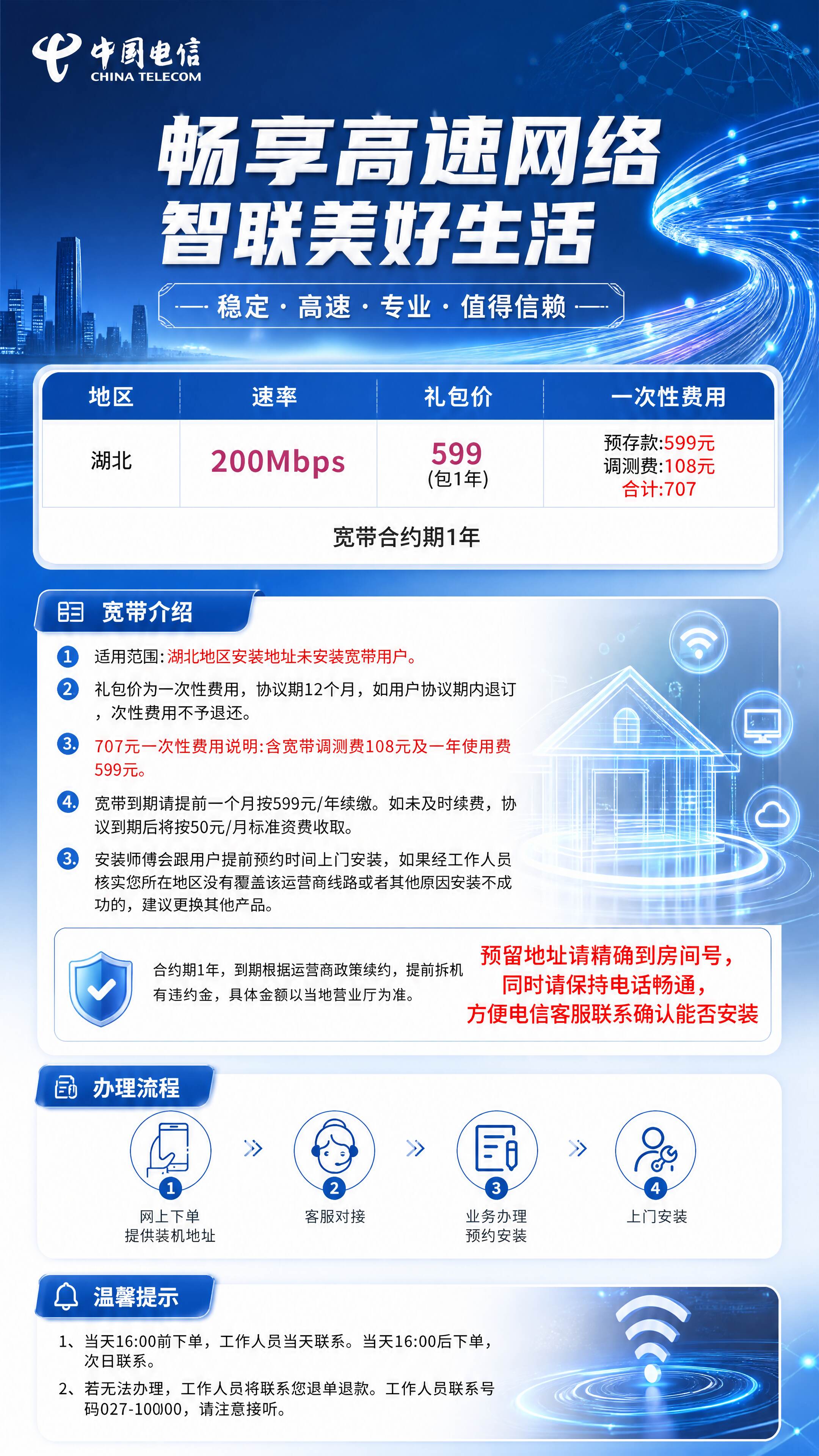 湖北电信单宽带详情