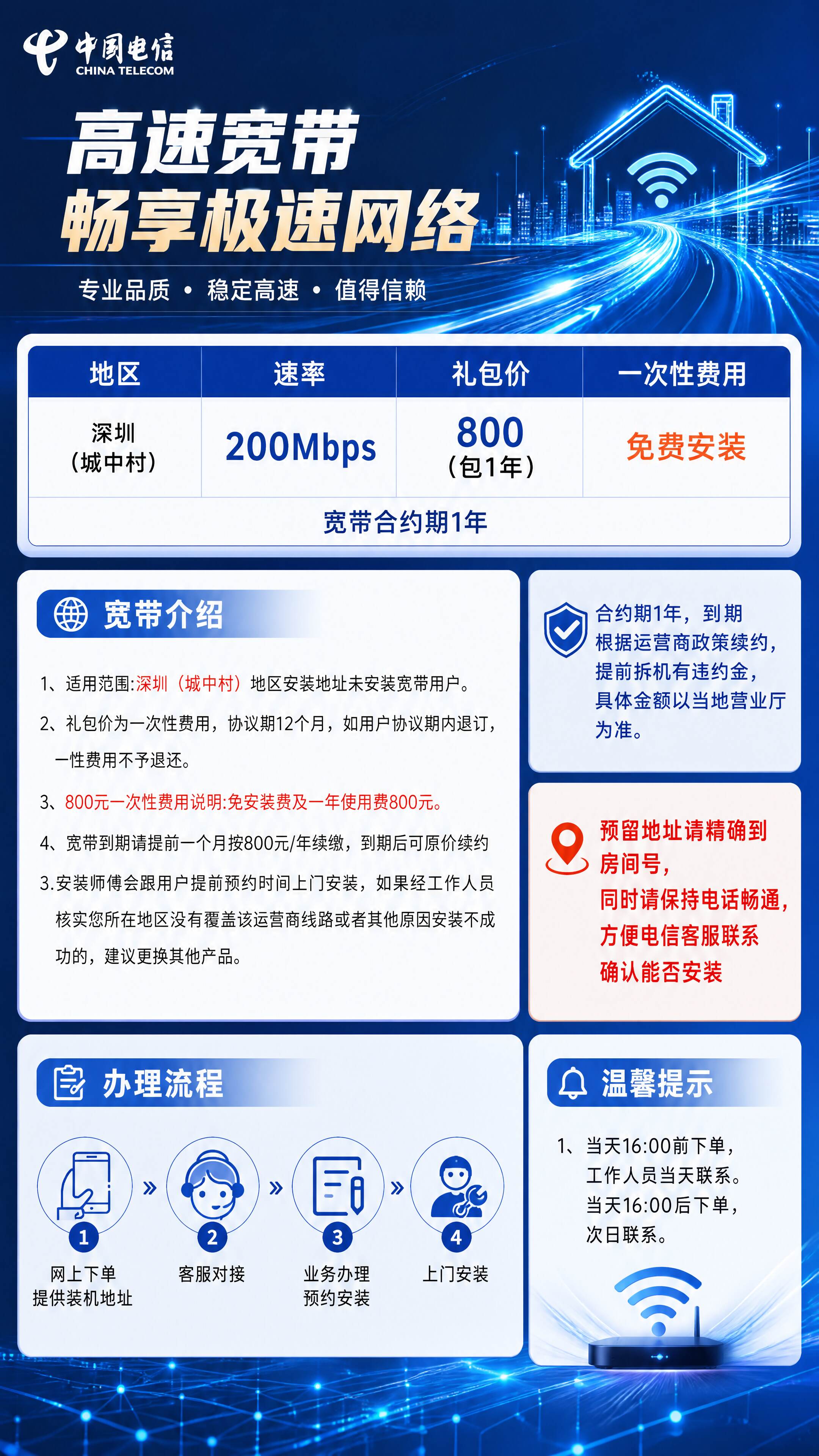 深圳电信单宽带详情