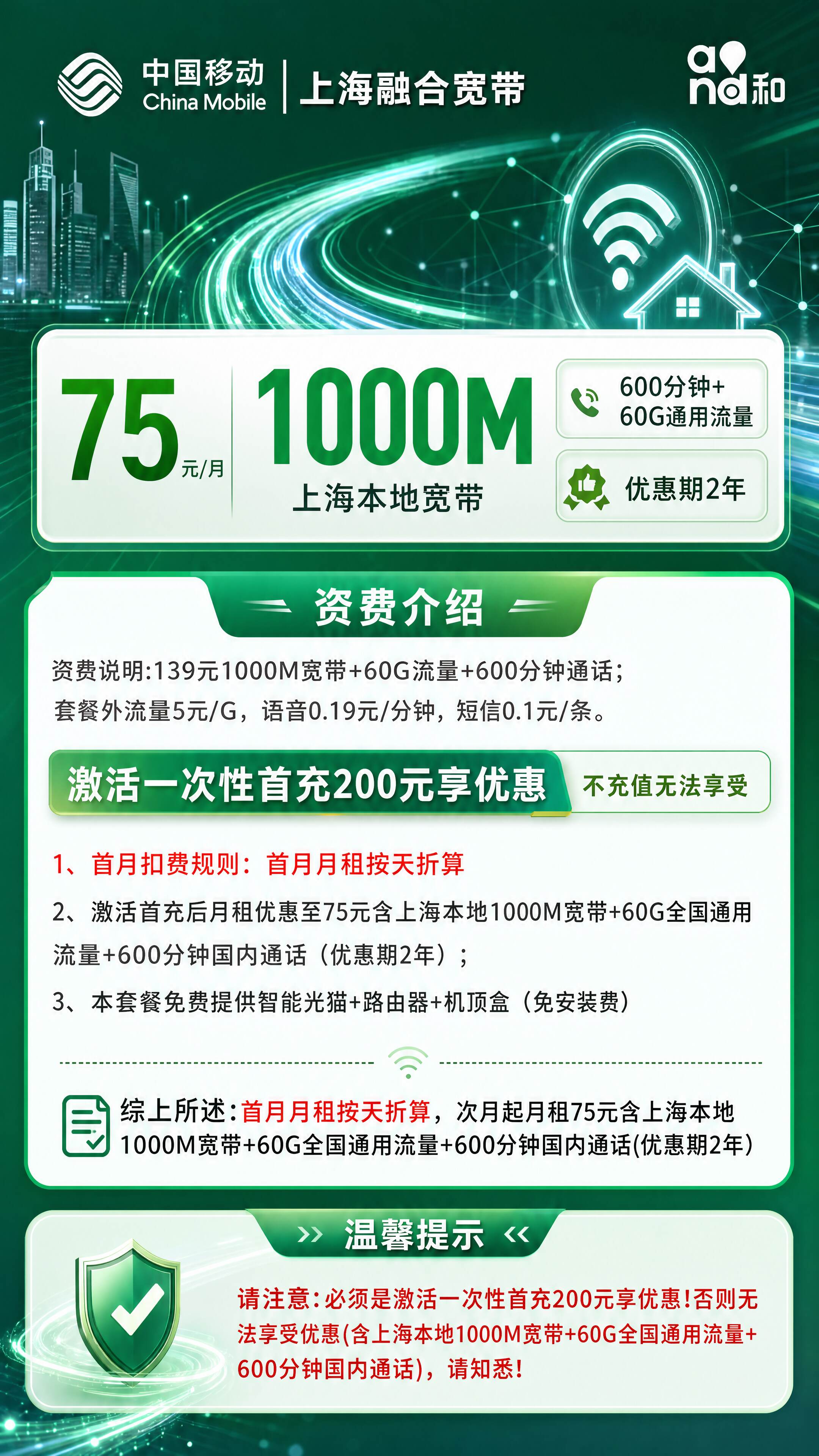上海移动融合宽带详情