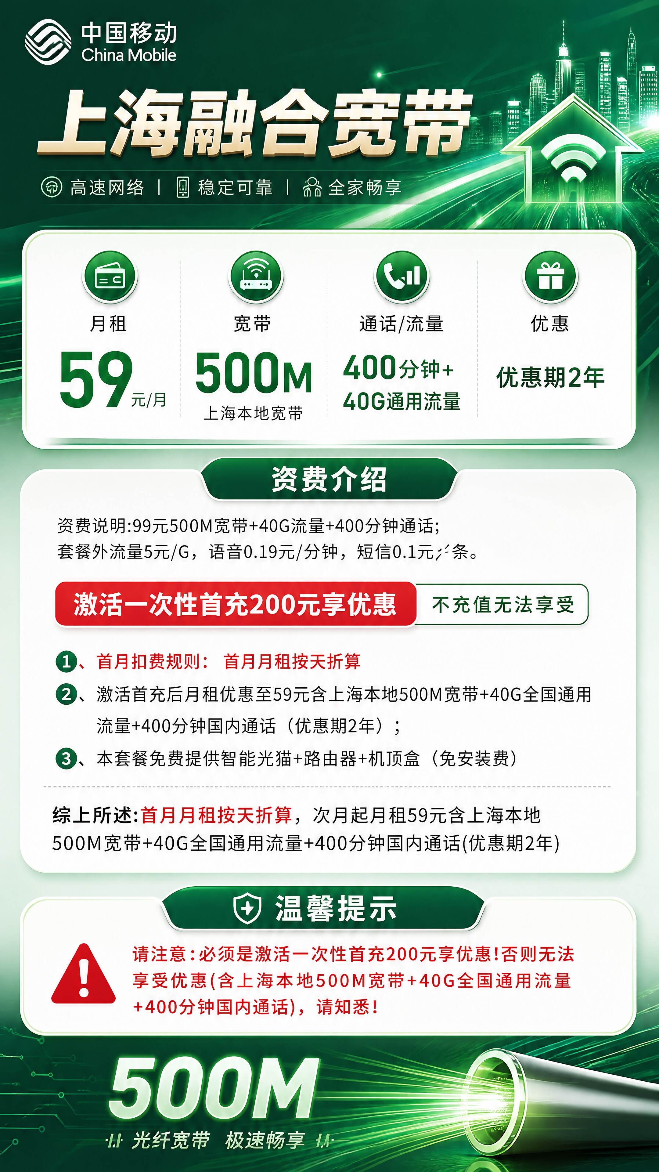 上海移动融合宽带详情
