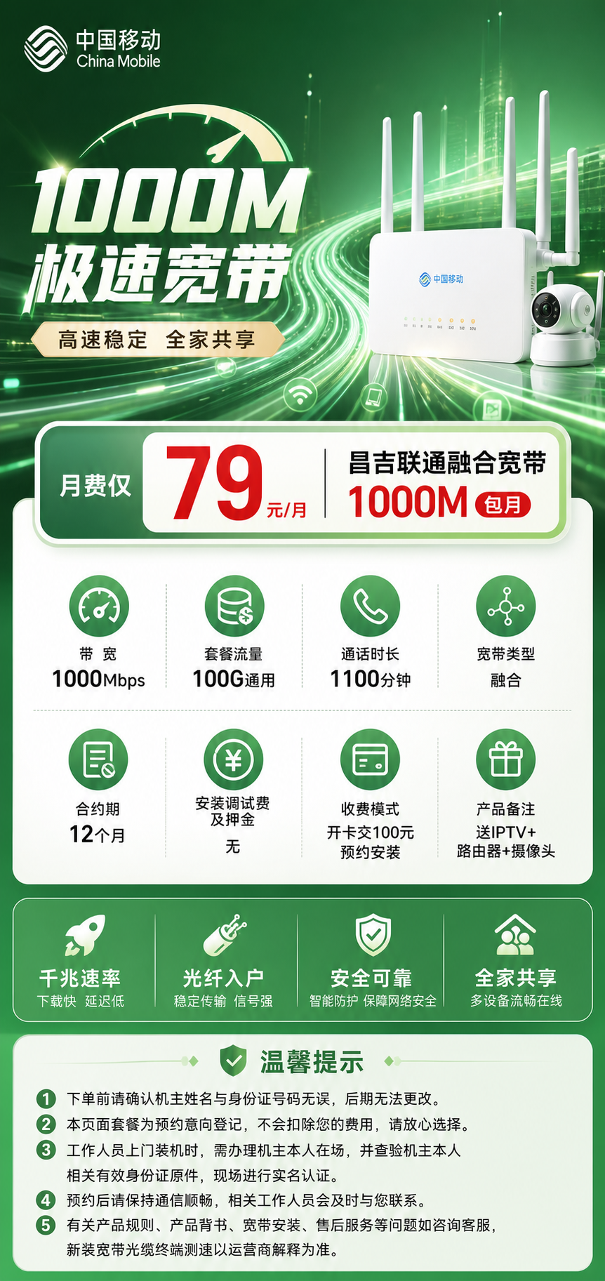 昌吉联通融合宽带详情