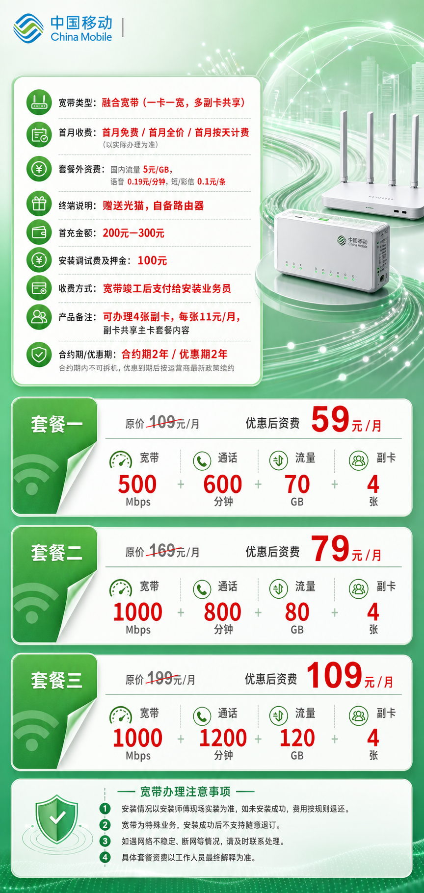 无锡移动融合宽带详情