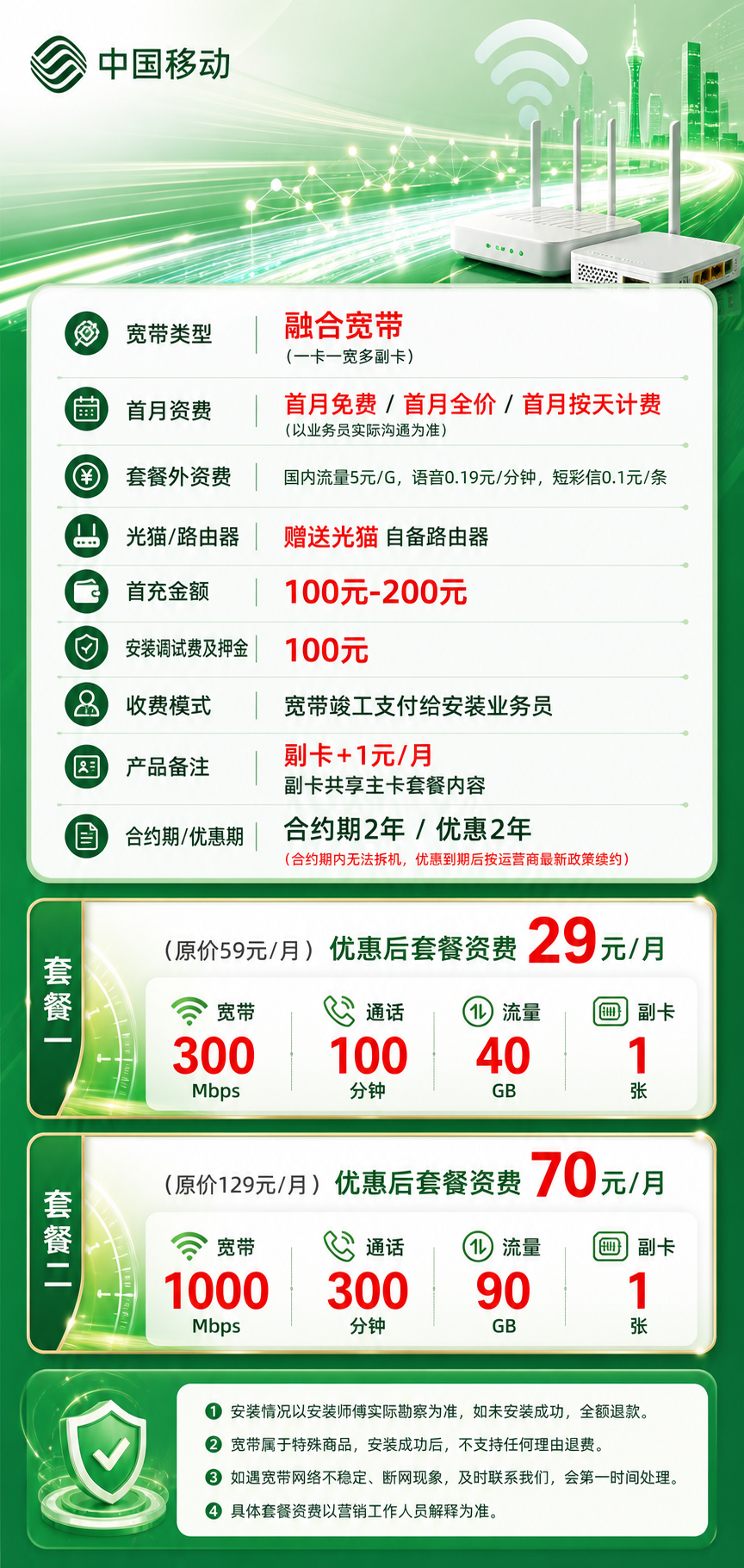 佛山移动融合宽带详情