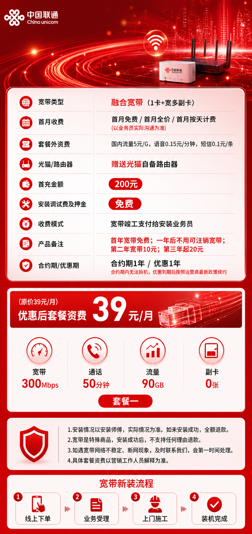 宿迁联通融合宽带详情