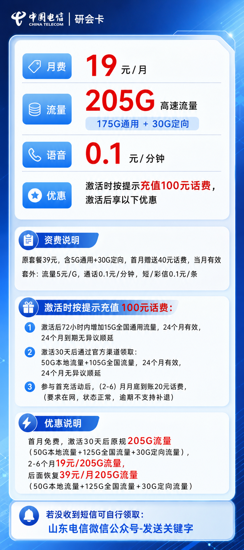 电信研会卡【仅发山东】详情