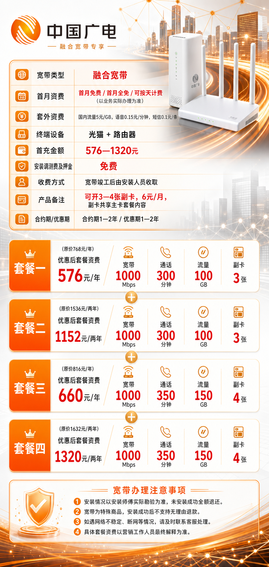 北海广电融合宽带详情