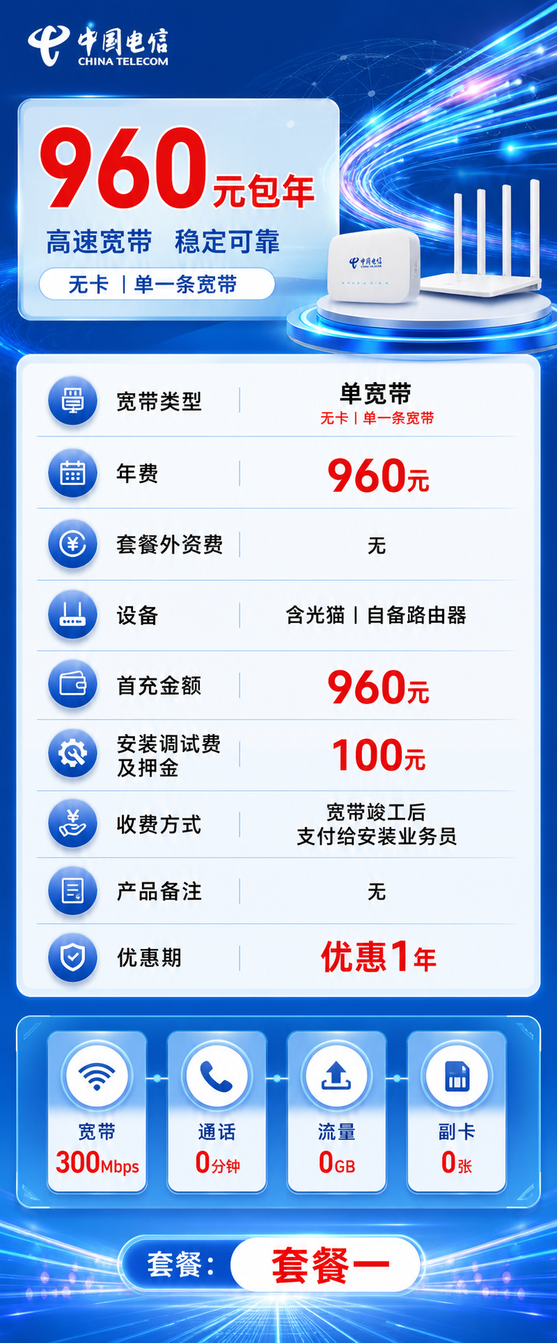 沈阳电信单宽带详情