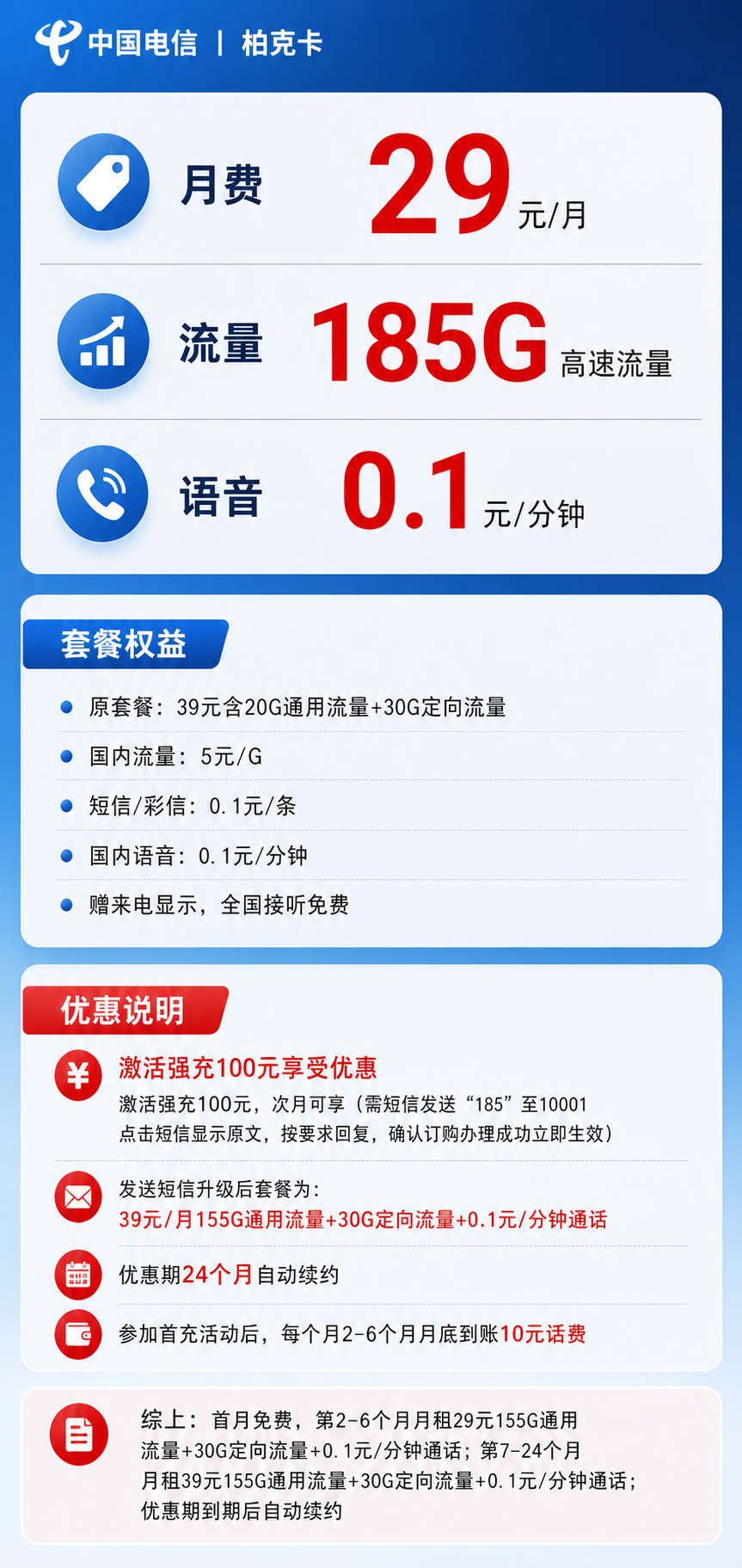 电信柏克卡【仅发湖北】详情
