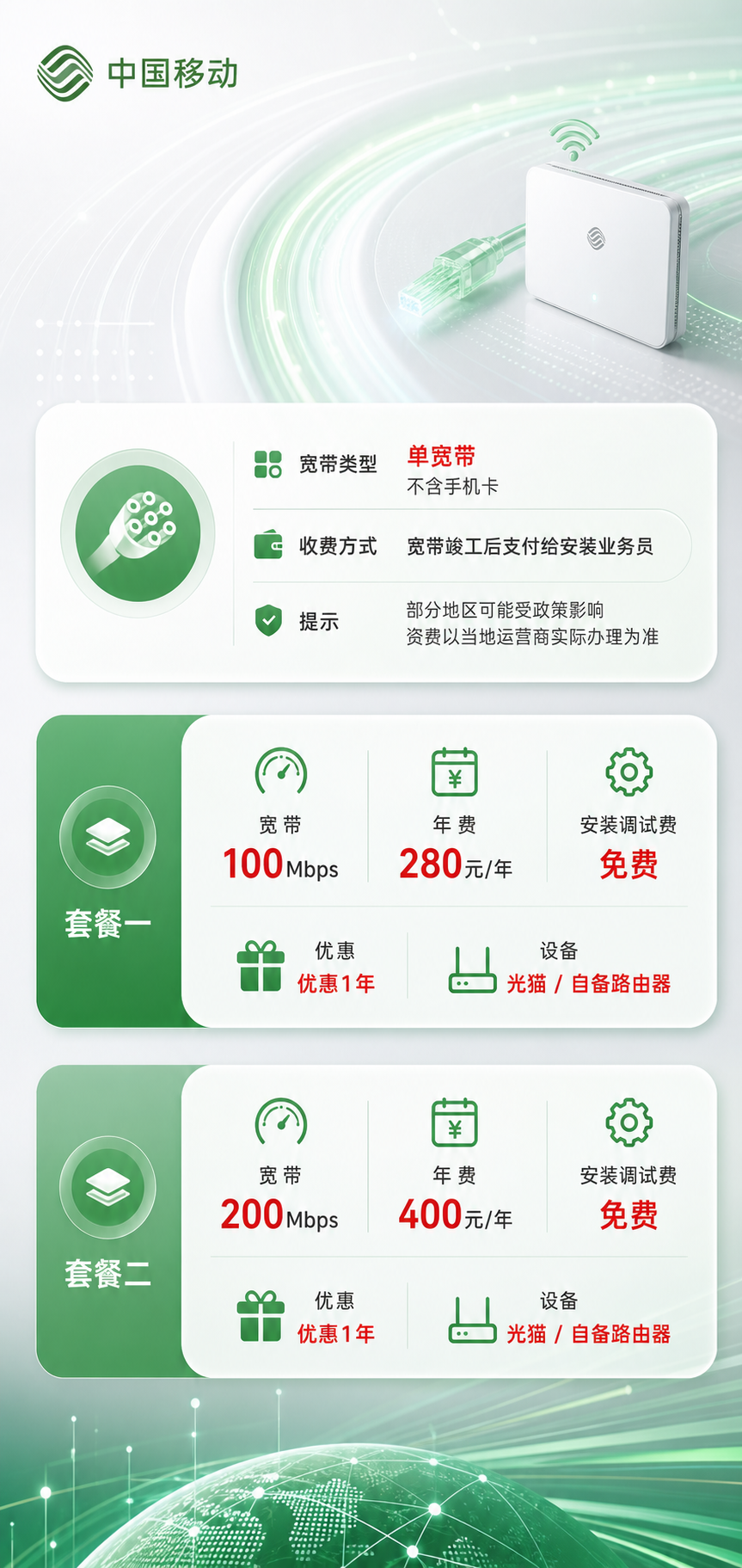 济南移动单宽带详情