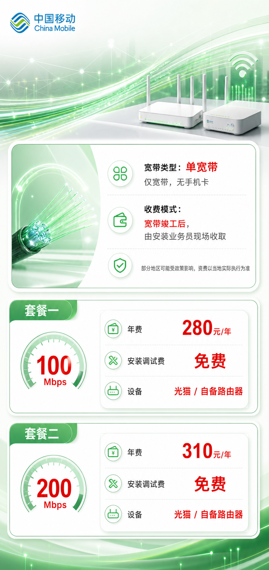 临沂移动单宽带详情