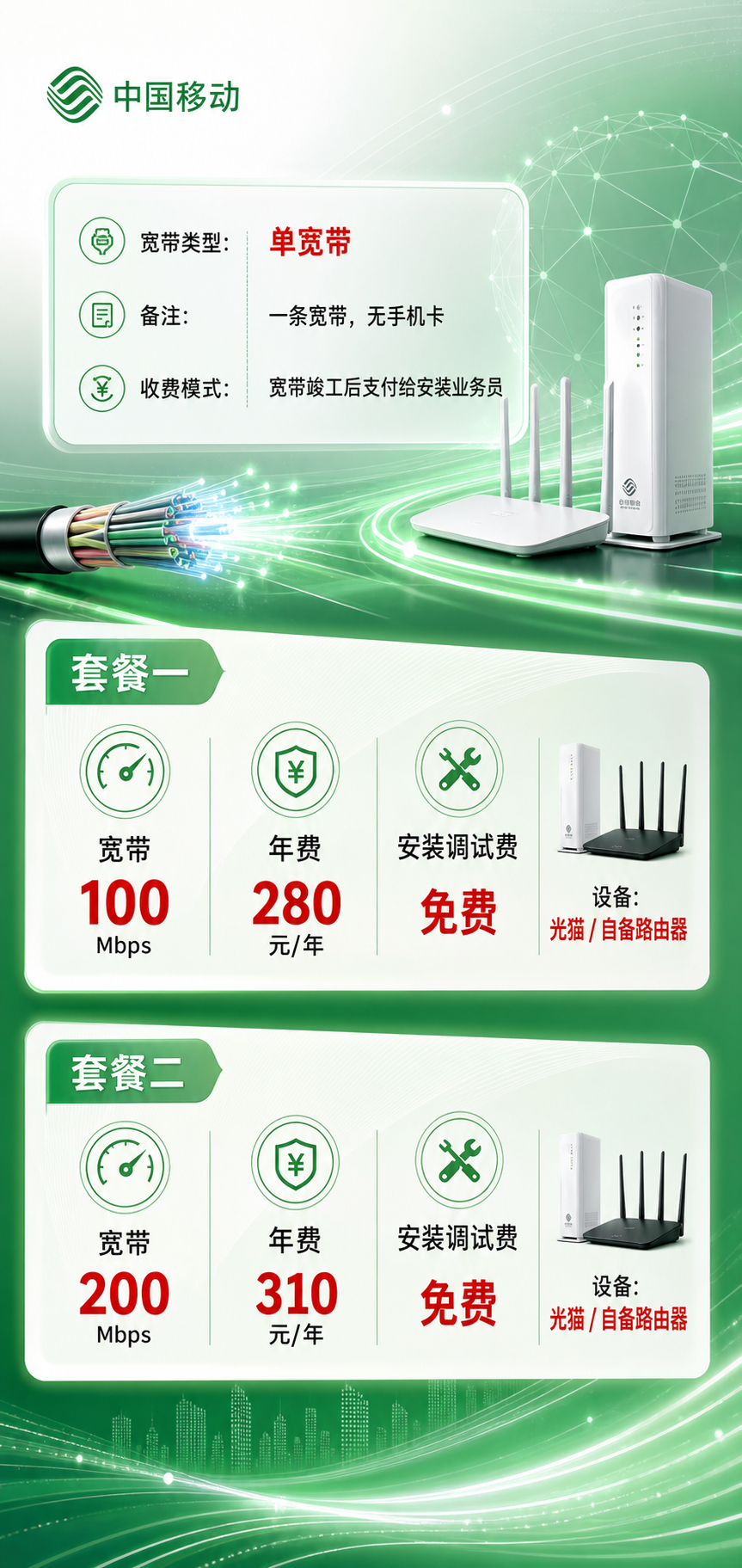 德州移动单宽带详情