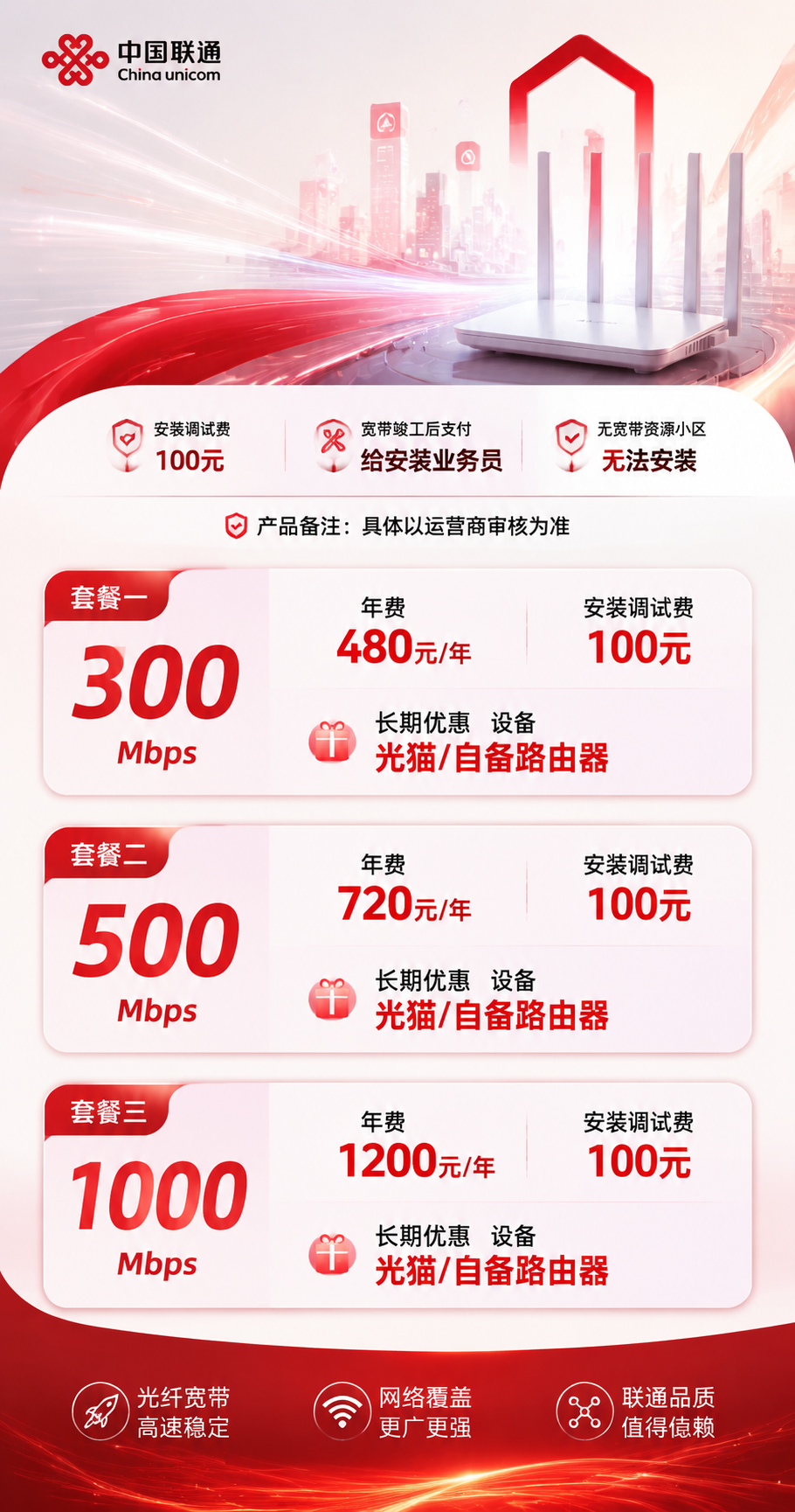 哈尔滨联通单宽带详情