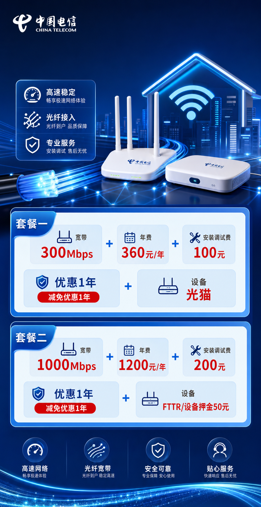 玉溪电信单宽带详情
