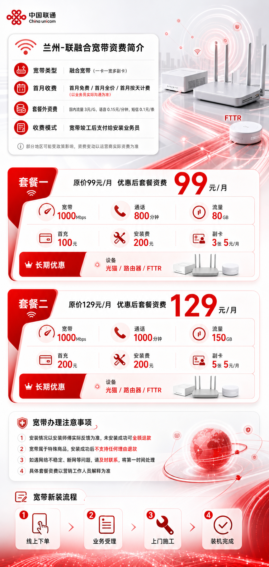 兰州联通融合宽带详情